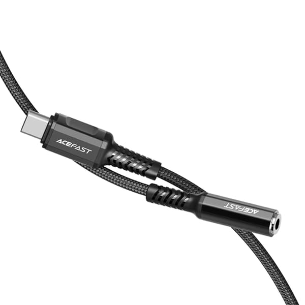 AUX USB-C til 3,5 mm ministik 18 cm lydhovedtelefonadapter sort