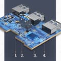 Miniatyrbild 2 av 6: 4in1 HUB adapter splitter USB-A/C till 4x USB 3.0 5Gb/s 1m svart