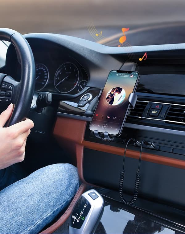 Ljudmottagare Bluetooth 5.3 ljudadapter, USB AUX-kabel, svart