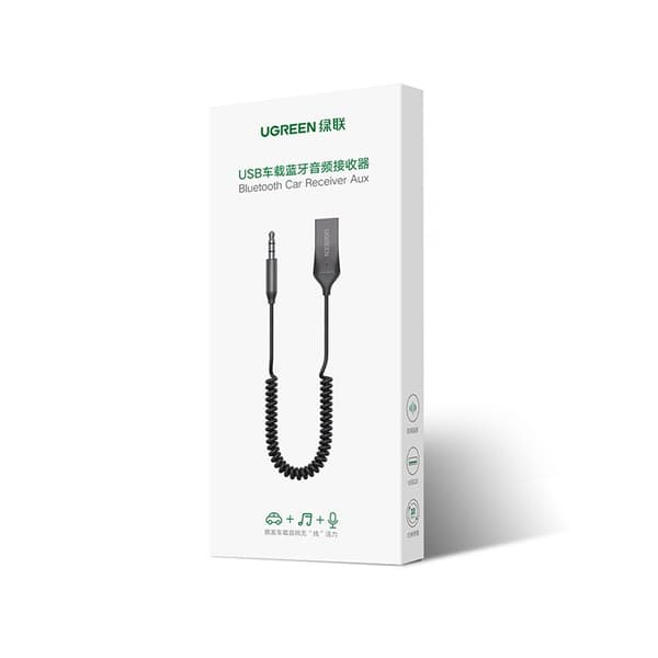 Ljudmottagare Bluetooth 5.3 ljudadapter, USB AUX-kabel, svart