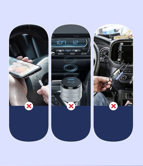 Ljudmottagare Bluetooth 5.3 ljudadapter, USB AUX-kabel, svart