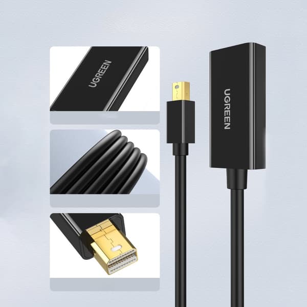 Mini DP DisplayPort - HDMI 4K kabeladapter, svart