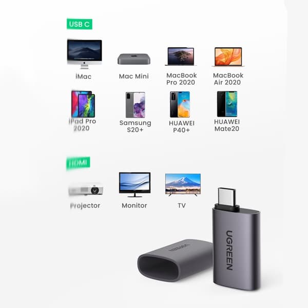 USB-C til HDMI 4K videoadapter, grå