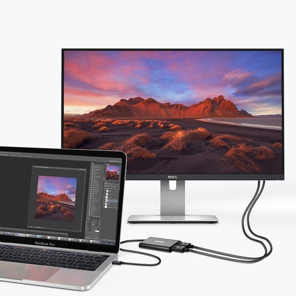 USB Typ C Thunderbolt 3 splitteradapter svart