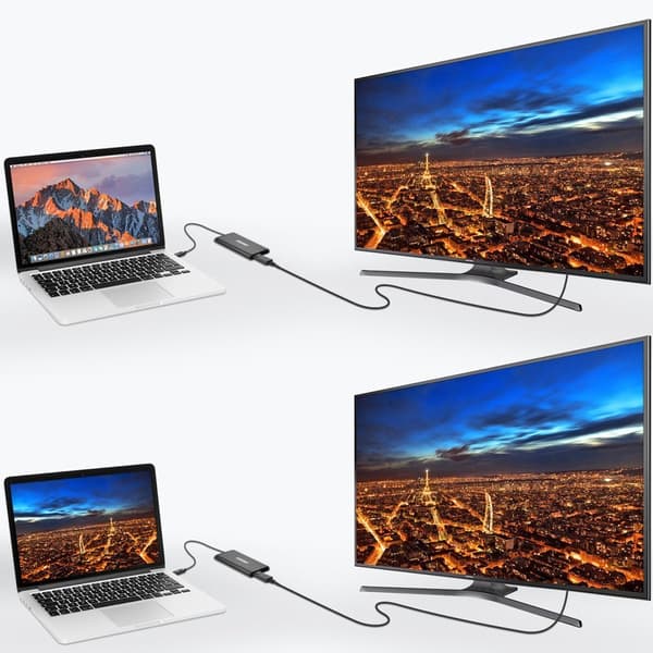 USB Typ C Thunderbolt 3 splitteradapter svart