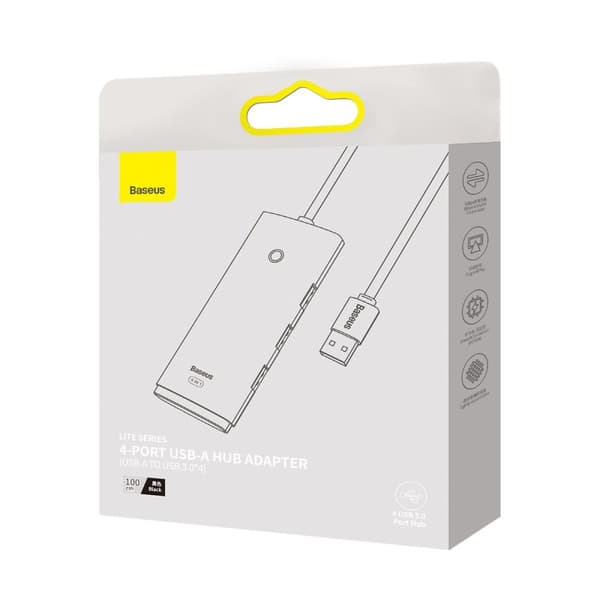 HUB-adapter USB-A till 4xUSB-A 3.0 5Gb/s Lite Series svart