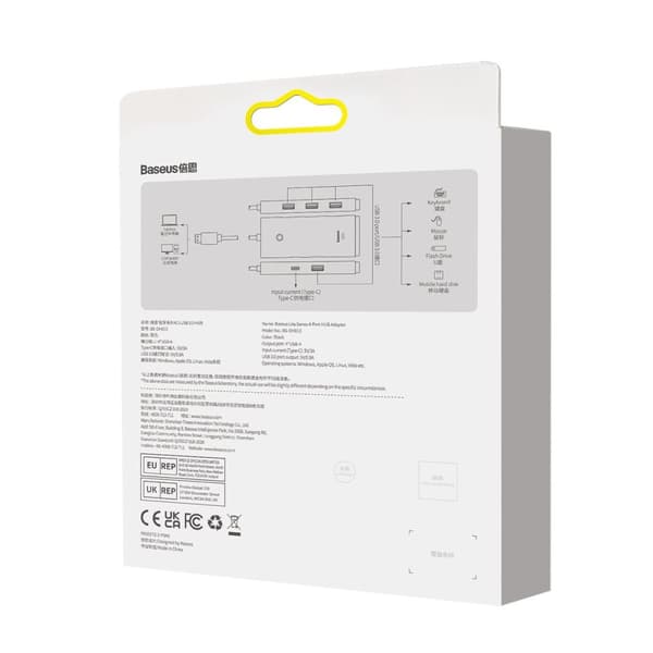 HUB-adapter USB-A till 4xUSB-A 3.0 5Gb/s Lite Series svart