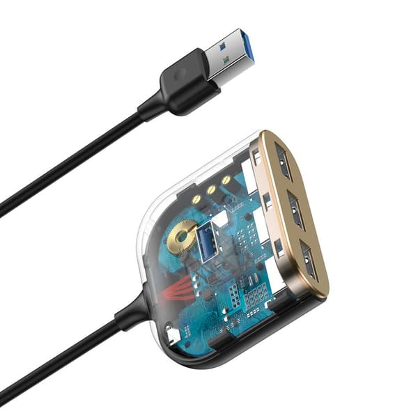 Adapter HUB 4in1 USB Adapter USB3.0 TIL USB3.0*1+USB2.0*3 1m Sort