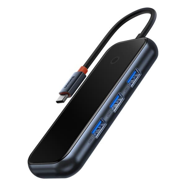 AcmeJoy HUB 4-portars USB-C 3xUSB 3.0 mörkgrå
