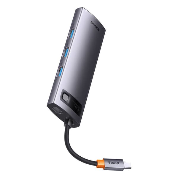 StarJoy HUB 6in1 USB-C 3xUSB HDMI RJ45 PD grå