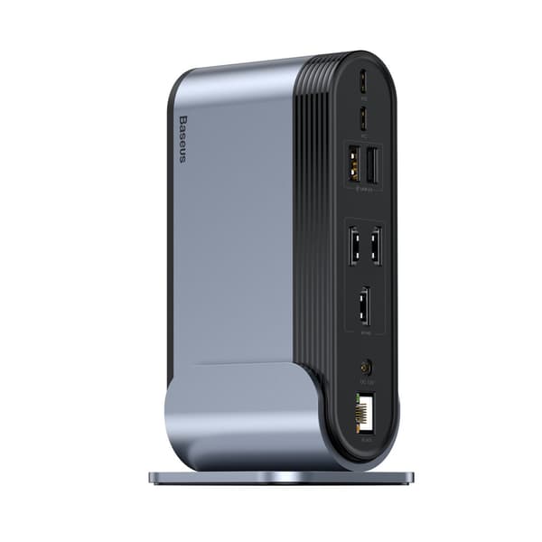 Monitoiminen HUB Replicator Port Splitter Card Reader EU CN UK Plugs Harmaa