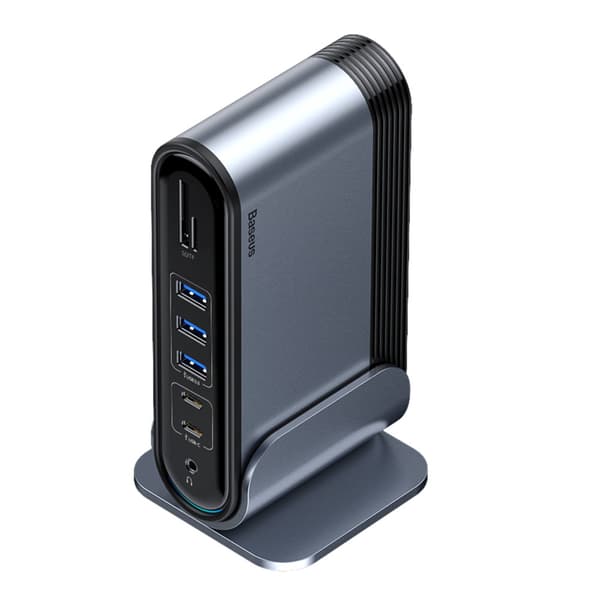 Monitoiminen HUB Replicator Port Splitter Card Reader EU CN UK Plugs Harmaa