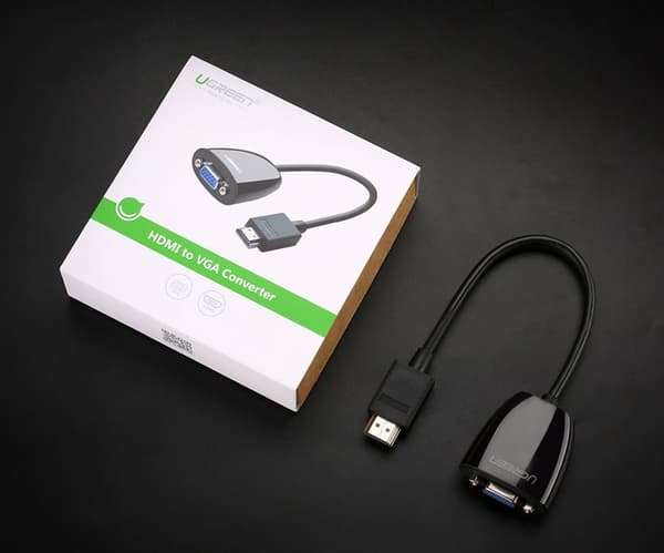Sovitinkaapeli HDMI-uros VGA-naaras FHD musta