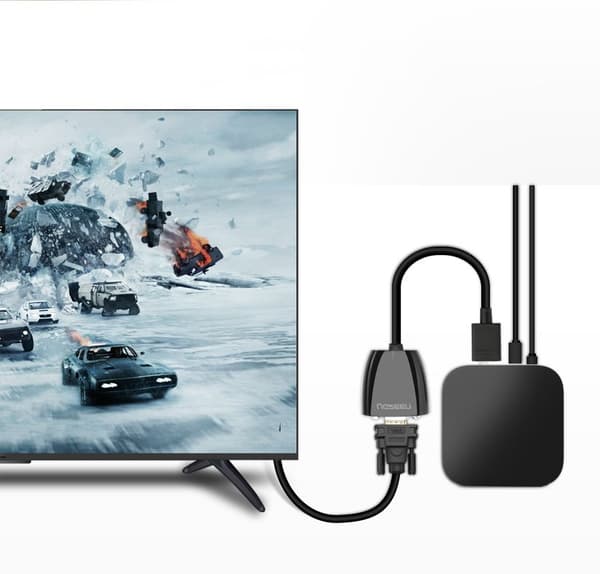 Sovitinkaapeli HDMI-uros VGA-naaras FHD musta