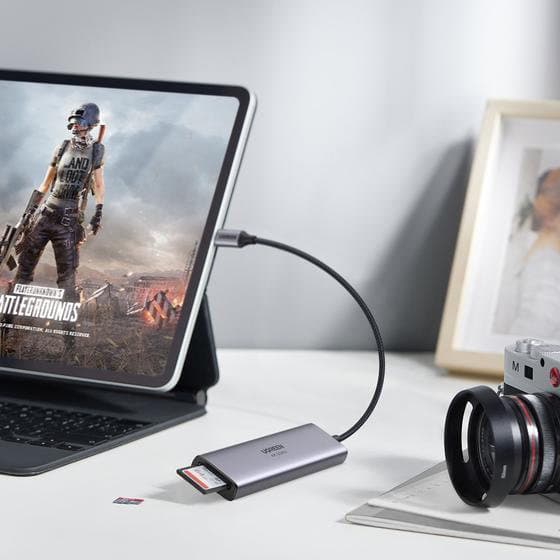 6-i-1 multifunktionel USB-C HUB - 3x USB HDMI 4K SD og TF kortlæser grå