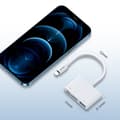 Miniatyrbillede 6 af 6: HUB kortlæser adapter til iPhone OTG Lightning - USB SD TF kortlæser hvid