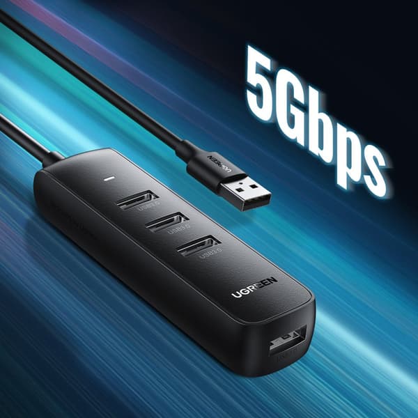 HUB USB-A-portdelare - 4x USB 3.2 Gen 1 svart