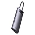 Miniatyrbillede 1 af 6: 8i1 HUB-adapter StarJoy USB-C til USB-C PD 3x USB-A HDMI RJ-45 SD TF grå