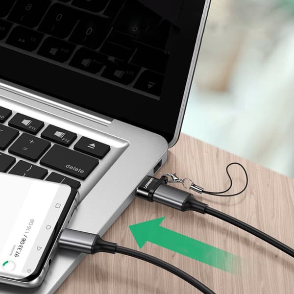 Stikadapter fra USB-C til USB-stik, sort