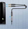 Miniatyrbillede 3 af 6: AUX 3,5 mm mini jack splitter adapter til mikrofon og høretelefoner, sort
