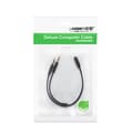 Miniatyrbillede 5 af 6: AUX 3,5 mm mini jack splitter adapter til mikrofon og høretelefoner, sort