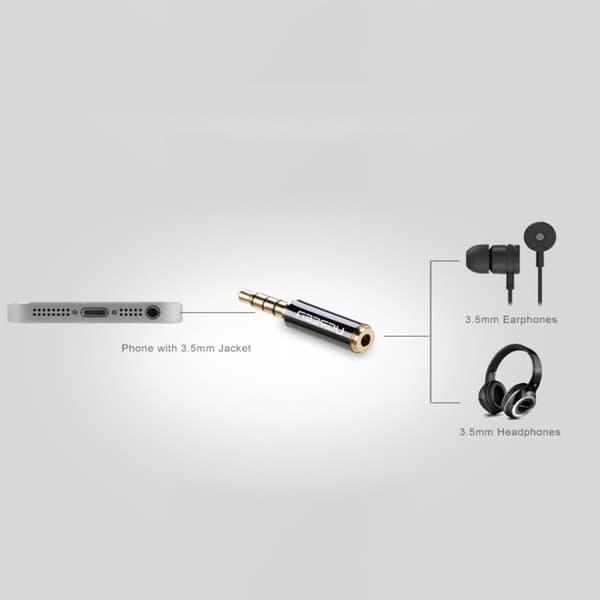 Adapter ljudjack 3,5 mm hane till jack 2,5 mm hona svart
