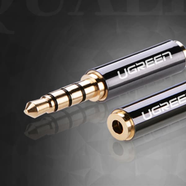 Adapter ljudjack 3,5 mm hane till jack 2,5 mm hona svart