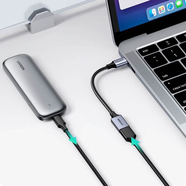 USB-C til USB-A 5Gb/s kabeladapter 15cm sort