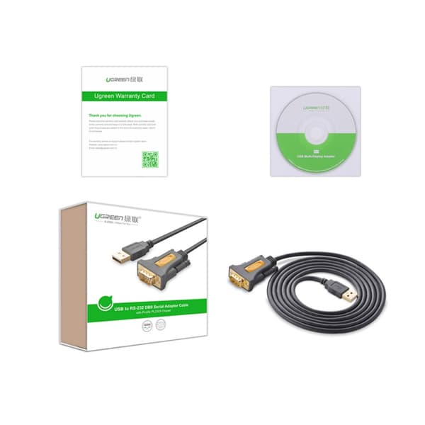 Adapteradapterkabel USB-A - DB9 RS-232 1,5m grå