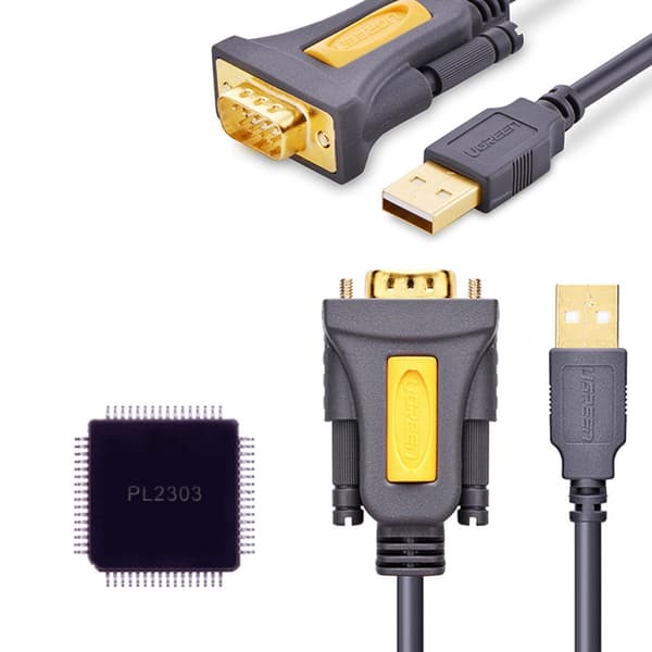 Adapteradapterkabel USB-A - DB9 RS-232 1,5m grå