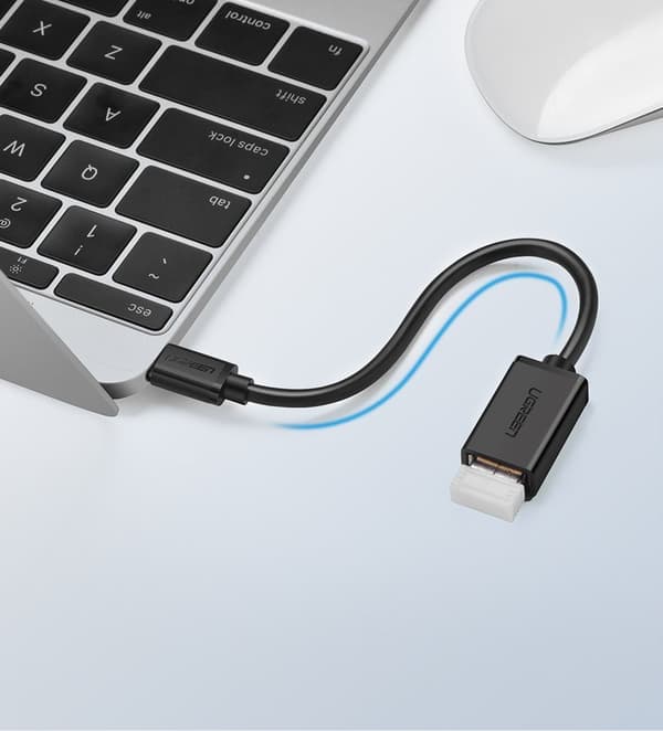 Adapter OTG kabel fra USB 3.0 til USB-C - sort