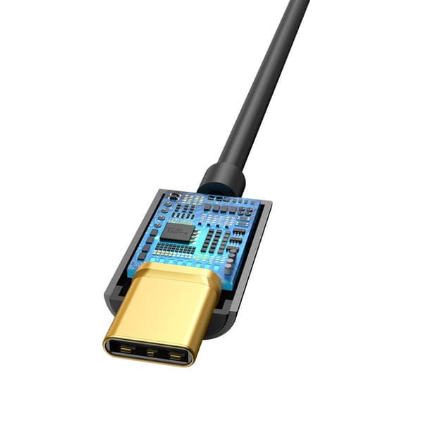 Hovedtelefonadapter L54 fra USB-C til 3,5 mm DAC lydstik sort