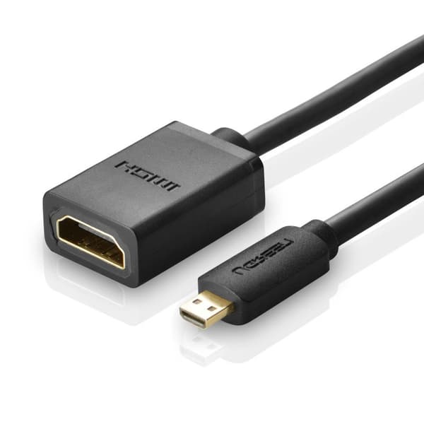 HDMI til mikro HDMI adapterkabel, 20 cm, sort