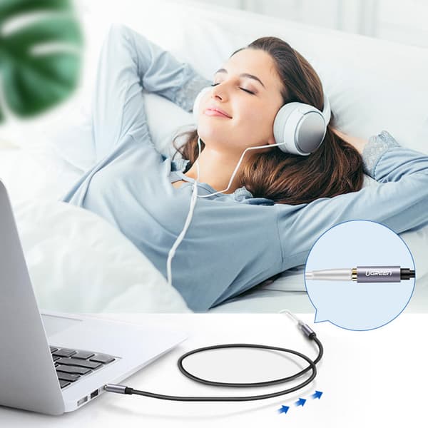 Förlängningskabel, adapter för hörlurar, minijack 3,5 mm, 0,5 m, blå
