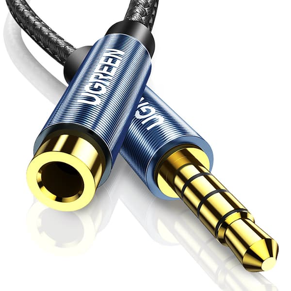 Förlängningskabel, adapter för hörlurar, minijack 3,5 mm, 0,5 m, blå