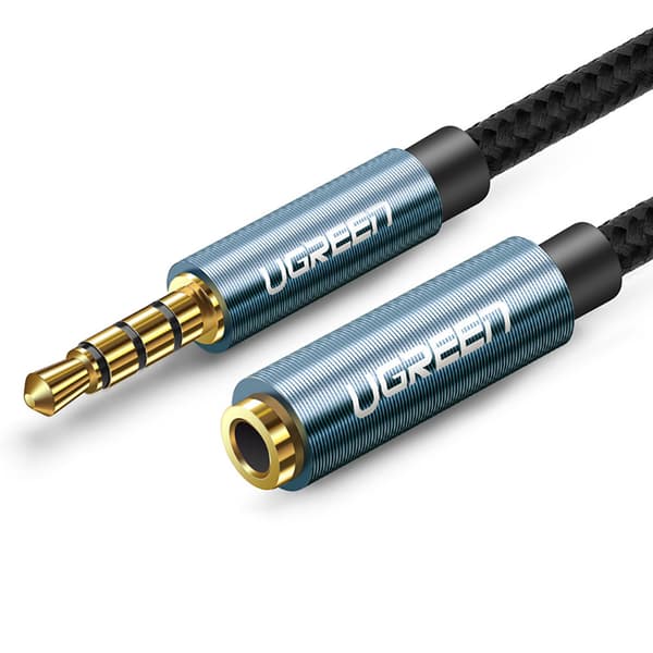 Förlängningskabel, adapter för hörlurar, minijack 3,5 mm, 0,5 m, blå