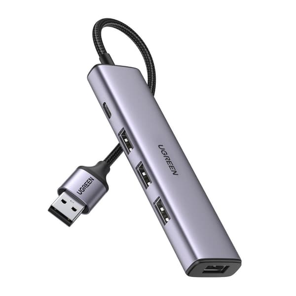HUB USB-portdelare - 4x USB 3.0, grå