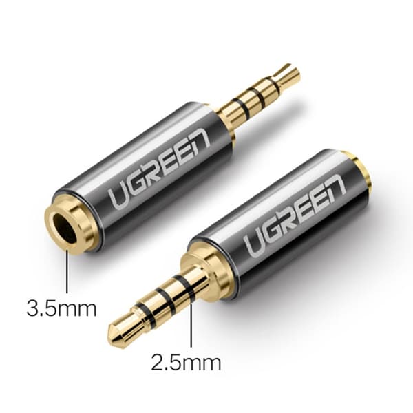 Adapterstik Audio Adapter Stik 2,5 mm han til jack 3,5 mm hun sort