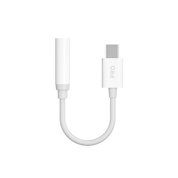 Lydadapter til hovedtelefoner med USB-C til 3,5 mm ministik, hvid