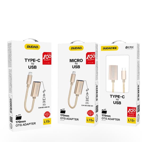 Adapter OTG kabel fra USB til micro USB, grå