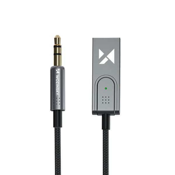 Lydadapter med Bluetooth 5.3-modtager og AUX miniJack 3,5 mm-stik og USB-A