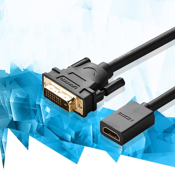 HDMI (hun) til DVI (han) adapter, 0,15m, sort