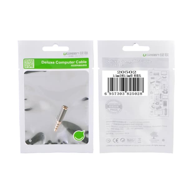 Adapter lydstik 3,5 mm han til jack 2,5 mm hun sort
