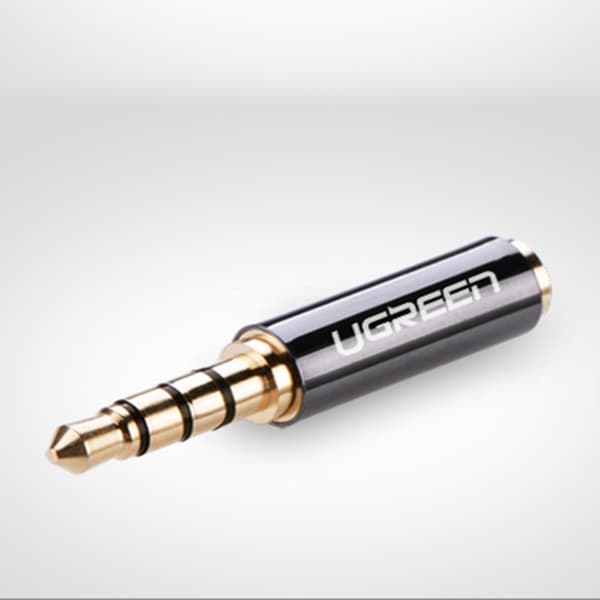 Adapter lydstik 3,5 mm han til jack 2,5 mm hun sort