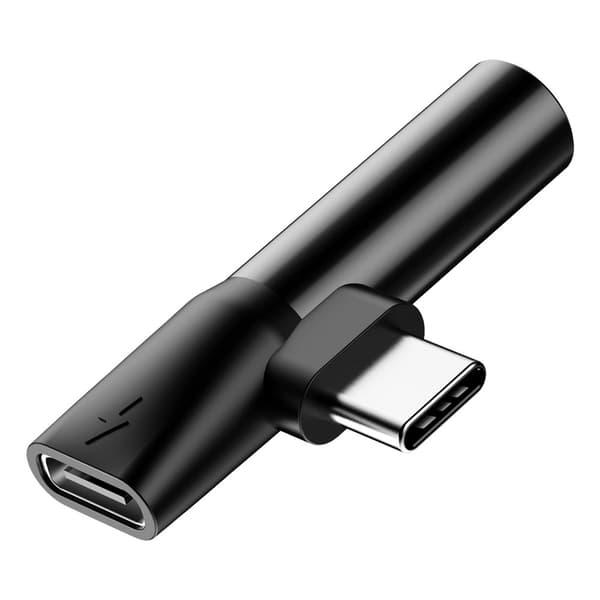 Audio Converter L41 adapter fra USB-C til USB-C port + Jack 3,5 mm sort