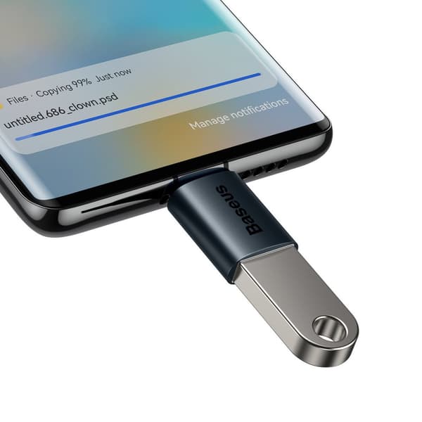 Ingenuity-sarjan USB-C–USB-A-sovitin, sininen