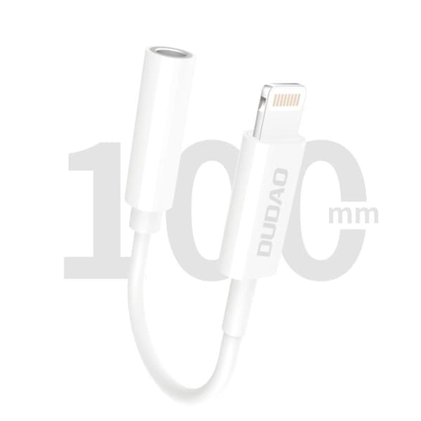 Ljudadapter för iPhone-hörlurar från Lightning till 3,5 mm minijack, vit
