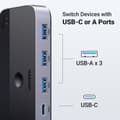 Miniatyrbillede 3 af 6: 2-i-4 switch til 2 computere USB 3.0 + 2x USB-A kabel sort