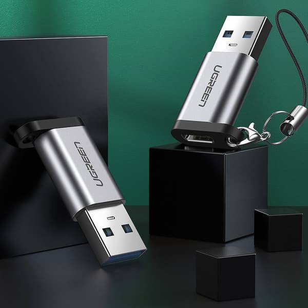 Adapterstik fra USB-C til USB 5Gb/s, grå