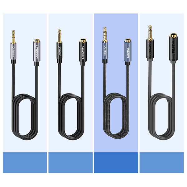 Ljudhörlursförlängningskabel AUX minijack 3,5 mm 2m blå